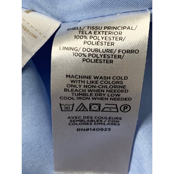 Loft Petite Blue Lined Blazer Jacket One-Button Rear Vent Washable Pockets 8700 - Picture 4 of 6